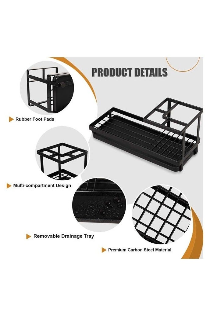 Toothbrush Holders for Bathrooms, 4 Slots Rustproof Metal Tooth Brushing Organizer with Drainage, Electric Tooth Brush Toothpaste Holder for Bathroom Countertop, Shower, Sink, Black - Image 4