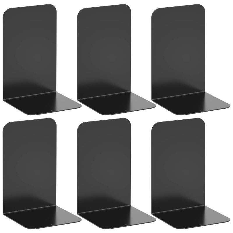 VFINE Bookend Black Metal Book Ends Book Ends for Shelves Heavy Duty Bookends Bookend for Shelves Book Ends for Heavy BooksBookend Stopper Black Bookends 3 Pairs