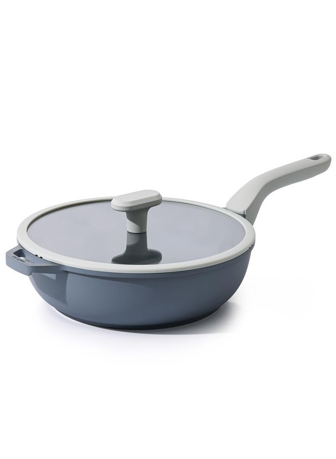 PRICUSIS Nonstick Ceramic Frying Pan with Lid, Non Toxic Skillet, Healthy Egg & Omelet & Chef's Pan, PTFE PFOA & PFAS Free, Induction Compatible (12Inch W/L) - Image 1