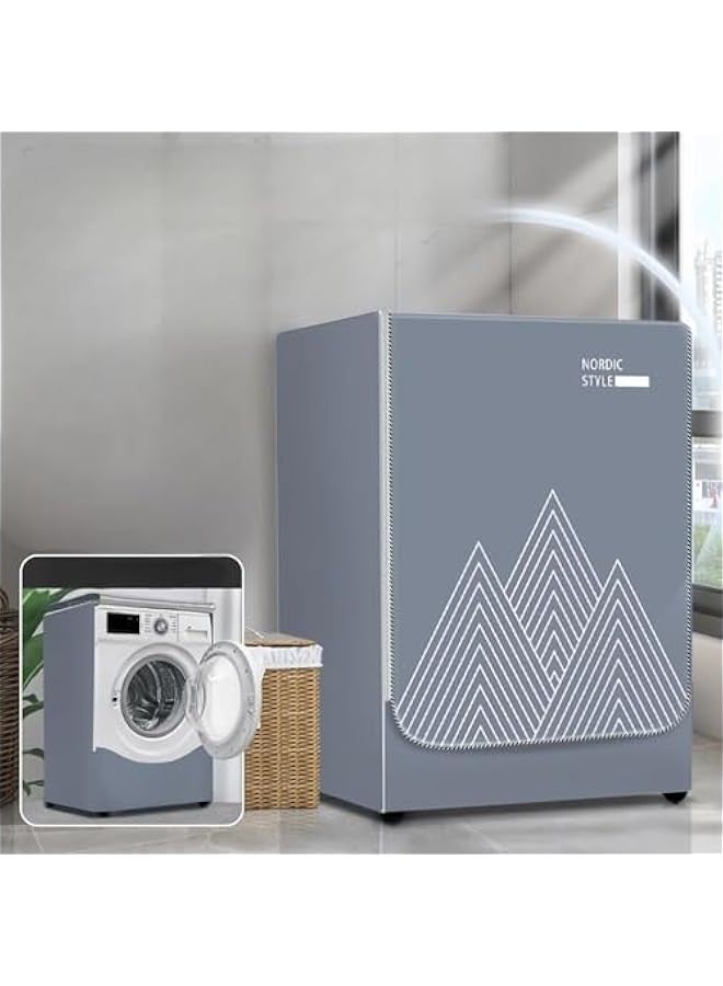 Beauenty Waterproof Washing Machine Cover, Silver Coated Oxford Fabric Washer and Dryer Dust Cover, Sun-Resistant, Dustproof, Anti-Splash for Indoor and Outdoor Use (Grey, M(8-10kg)) - Image 1