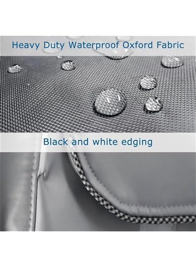 Beauenty Waterproof Washing Machine Cover, Silver Coated Oxford Fabric Washer and Dryer Dust Cover, Sun-Resistant, Dustproof, Anti-Splash for Indoor and Outdoor Use (Grey, M(8-10kg)) - Image 2