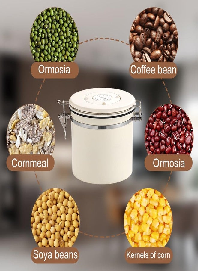 Restynic Stainless Steel Coffee Canister, 40 fl oz (1200ml), Airtight Lid with CO2 Valve, Date Tracker, Transparent Window, Scoop, Coffee Bean, Ground Coffee, Tea, Sugar Storage Jar for Coffee Lovers - Image 5