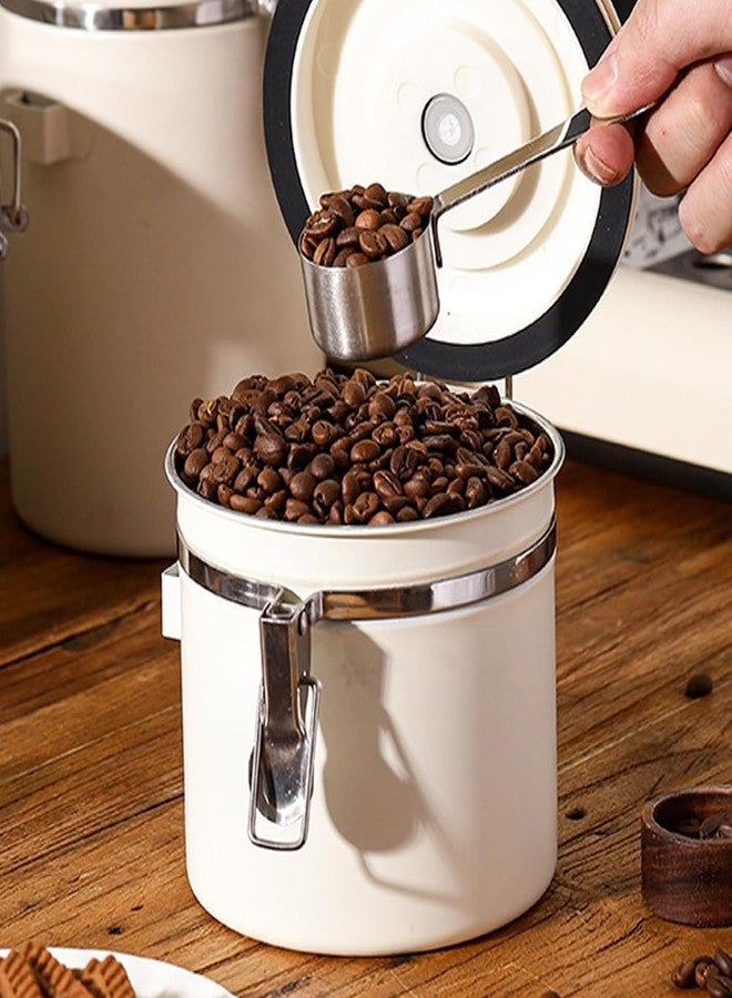 Restynic Stainless Steel Coffee Canister, 40 fl oz (1200ml), Airtight Lid with CO2 Valve, Date Tracker, Transparent Window, Scoop, Coffee Bean, Ground Coffee, Tea, Sugar Storage Jar for Coffee Lovers - Image 4