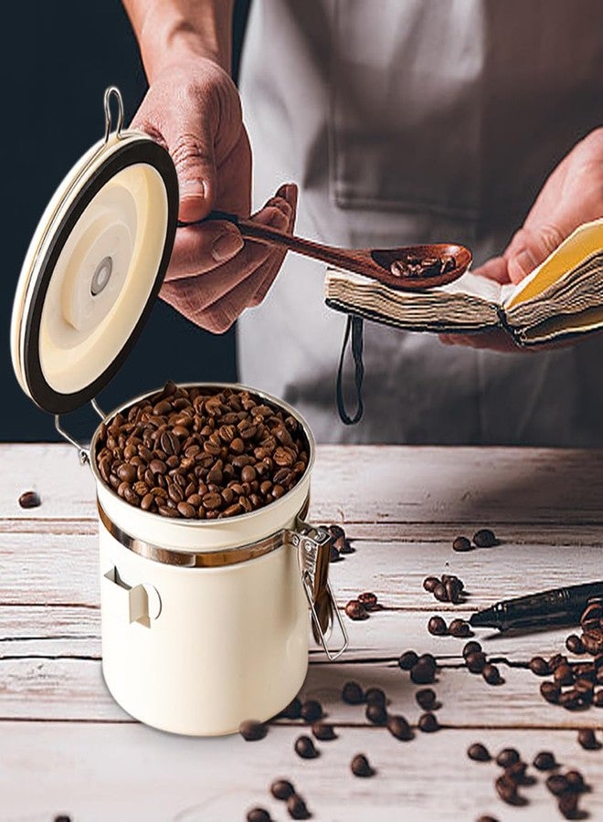Restynic Stainless Steel Coffee Canister, 40 fl oz (1200ml), Airtight Lid with CO2 Valve, Date Tracker, Transparent Window, Scoop, Coffee Bean, Ground Coffee, Tea, Sugar Storage Jar for Coffee Lovers - Image 2