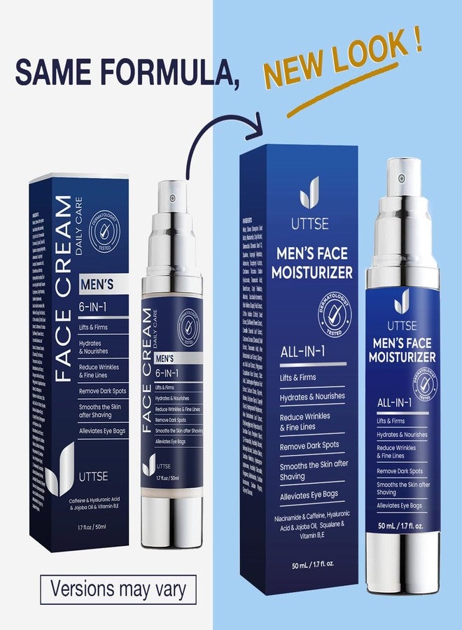Uttse 6-in-1 Mens Face Moisturizer: Face Cream for Men - Reduce the Look of Eye Bags, Dark Circles, and Puffiness - Skin Care for Men - 1.7 fl oz - Image 2