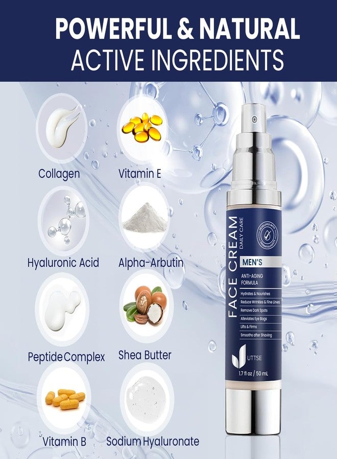 Uttse 6-in-1 Mens Face Moisturizer: Face Cream for Men - Reduce the Look of Eye Bags, Dark Circles, and Puffiness - Skin Care for Men - 1.7 fl oz - Image 4