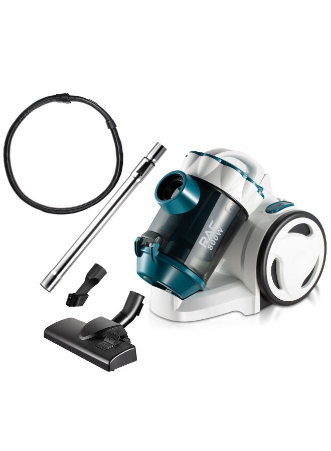 RAF R.8711 800W Bagless Cyclone Canister Vacuum Cleaner – Powerful Dust Collector with Crevice Tool, 5M Power Cord, Lightweight ABS+PP Build – Ideal for Home, Hotel & Car Use - Image 1