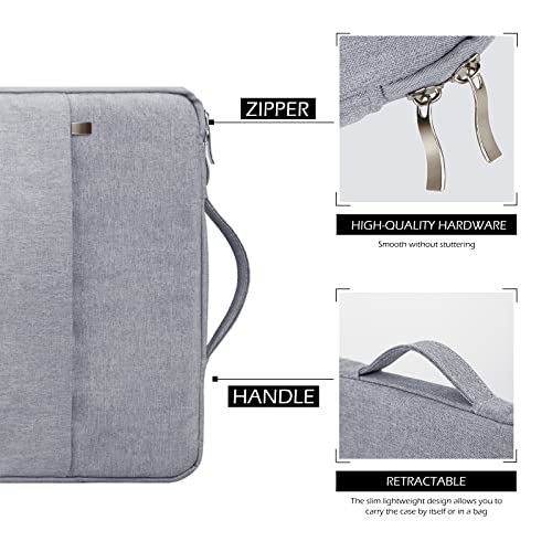 MicaYoung 14 Inch Laptop Sleeve Case Water-Resistant Protecive Bag with Front Pocket Retractable Handle Notebook Carrying Case for 14 Inch Chromebook Notebook,Gray - Image 5