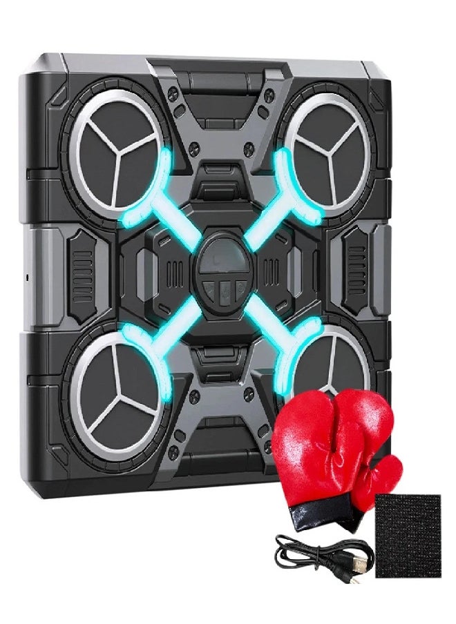 Generic Music Boxing Machine with Gloves Light Accessories Wall Mounted Target for Child  - Image 3