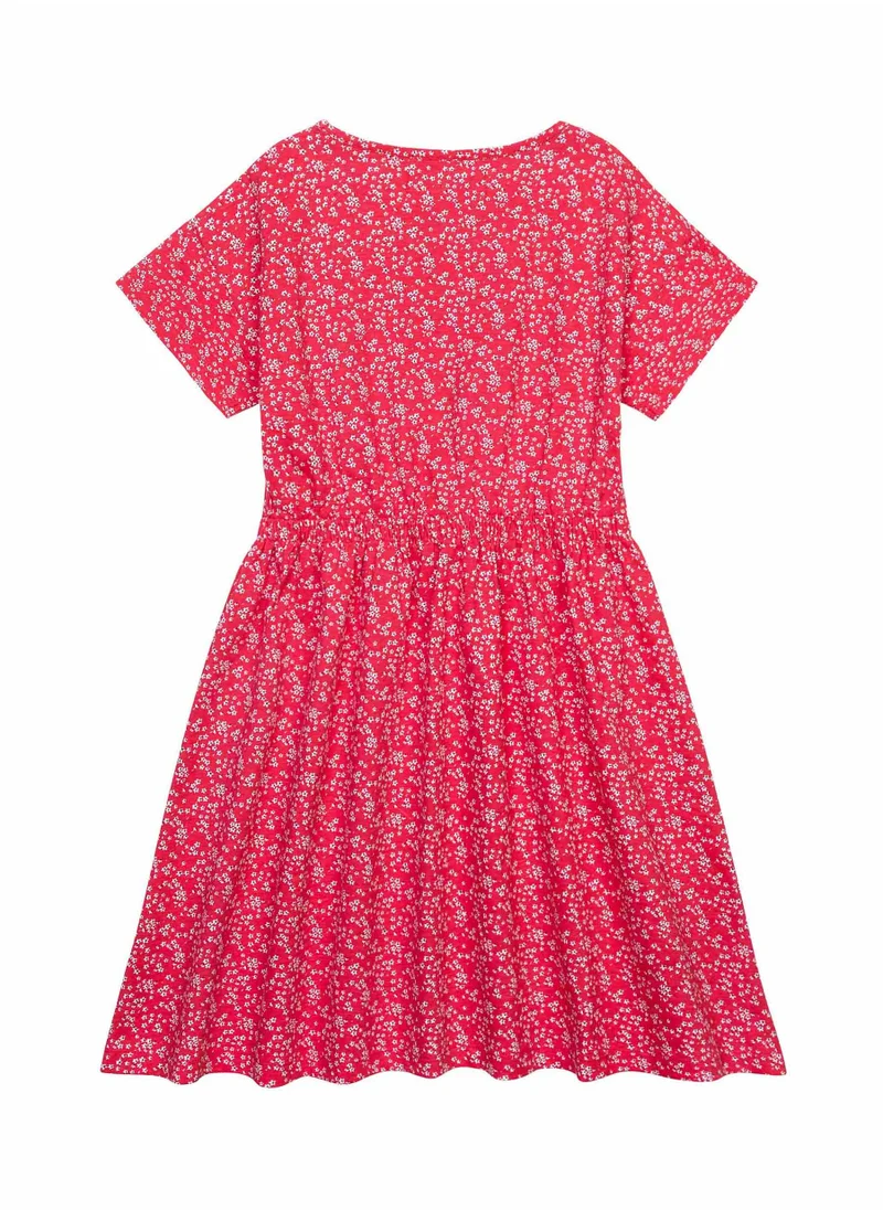 MINOTI Youth Printed dress with a tied waist