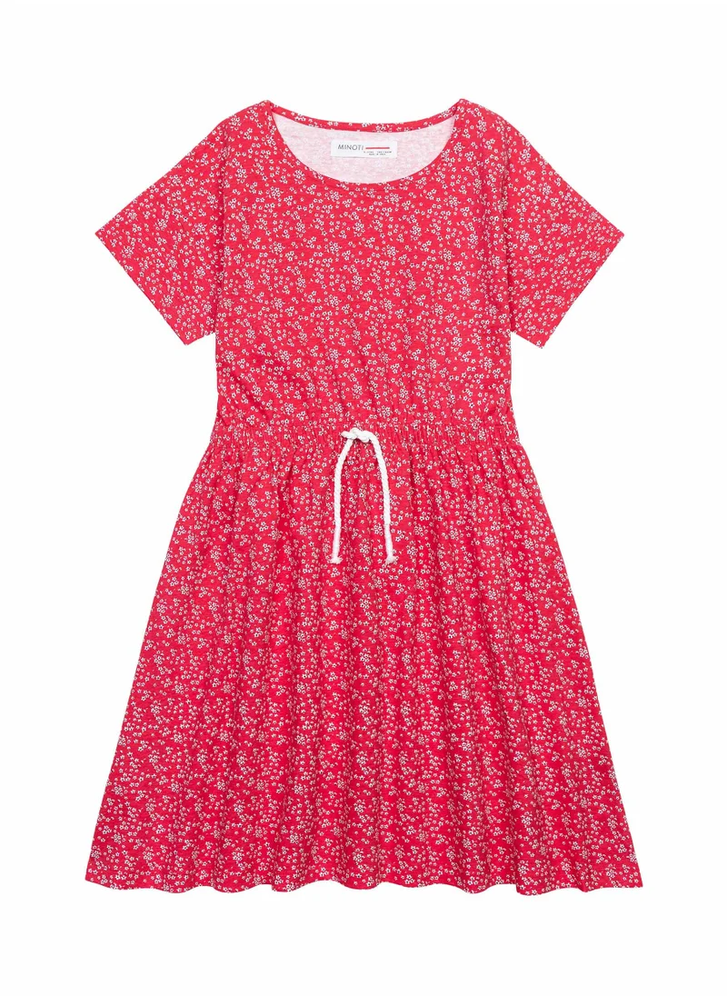 MINOTI Youth Printed dress with a tied waist