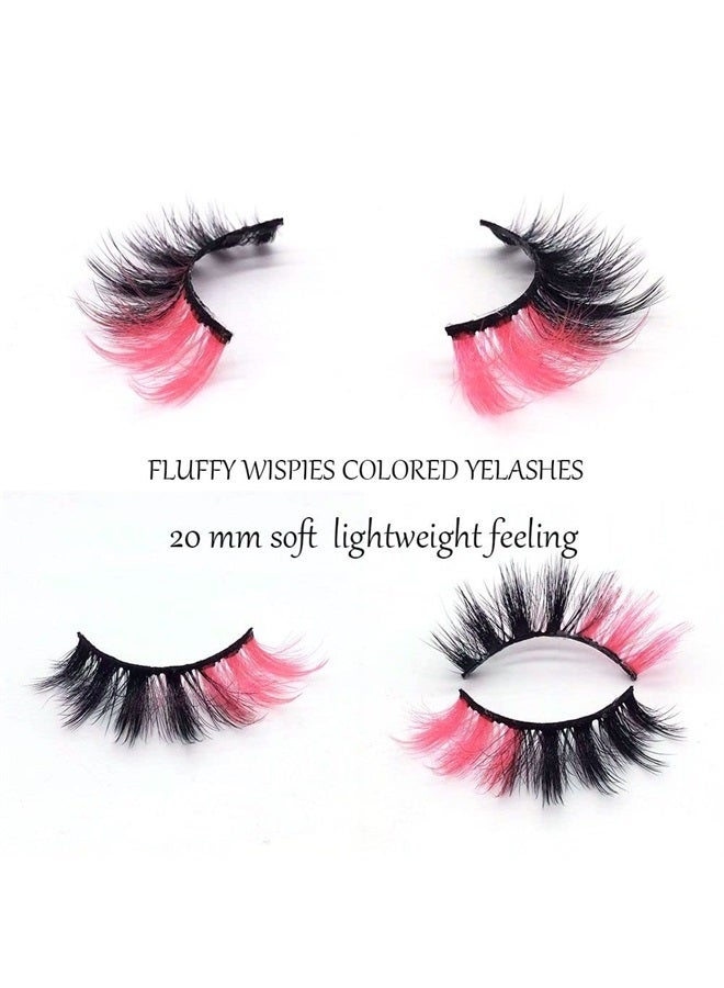 Outopen 5 Pairs 20mm White and Black False Eyelashes with White Color on End, Two Toned Color Lashes Eyelashes Extension Tools Cosplay Makeup Natural Looking Masquerade Party Eyelashes - Image 2