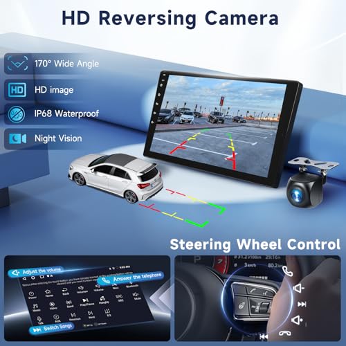 VECHTEL 2G+64G Android 13 Car Stereo for Honda Civic 2012-2015 with Wireless Carplay Android Auto, 9 Inch Touch Screen Radio Support GPS/WiFi/Bluetooth/FM/SWC/Backup Camera - Image 5