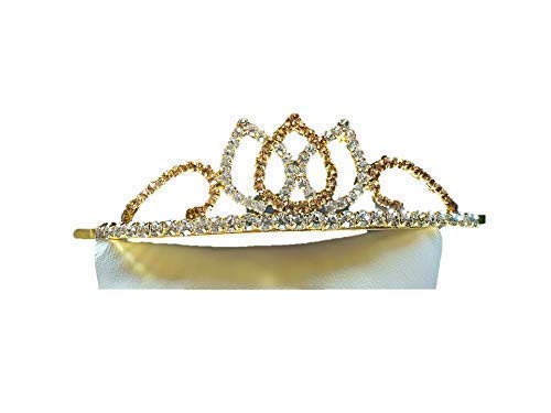 Drishti® Golden Crystal Rhinestone Princess Hair Tiara Crown for Girls and Kids Pack of- 2 (Same Design) - Image 2