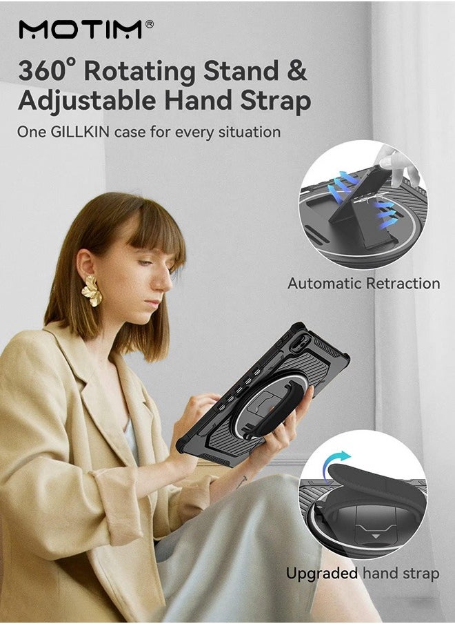 Motim iPad Pro 12.9 6th 5th 4th 3rd Generation Case, 2022 2021 2020 2018, iPad Case with 360° Rotating Kickstand, Anti-slip Handle, Apple Pencil Holder, Heavy Duty Hybrid Back Shockproof Protective Cover  - Image 3