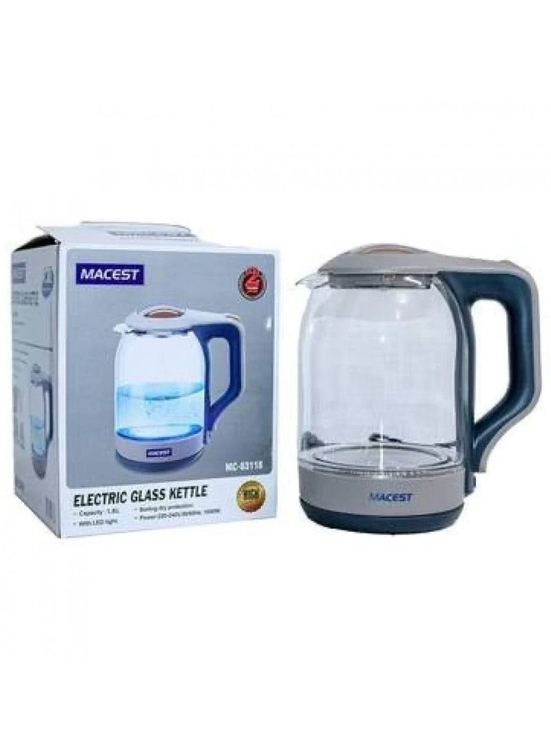 MACEST Electric Glass Kettle 1800ML MC-63118  - Image 1