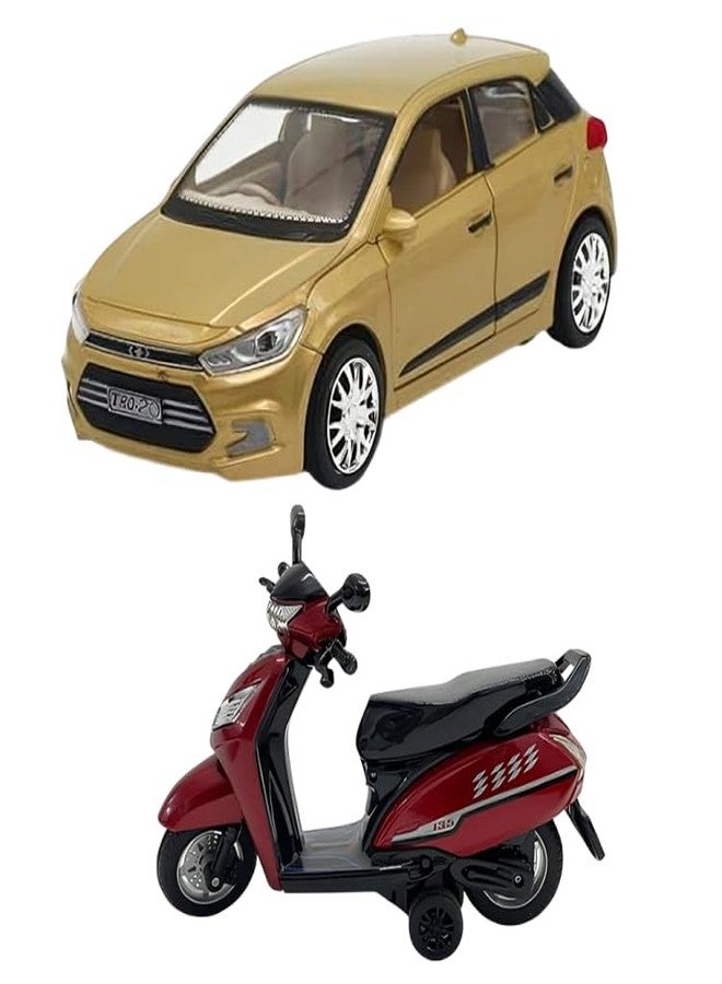 سيارة لعبة Funkartt Kid I20 مع سكوتر Activa، متعددة الألوان - Image 1