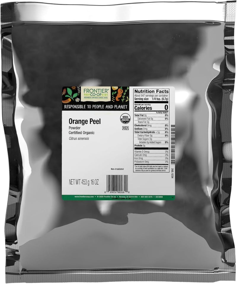 Frontier Organic Orange Peel Powder - 0.5kg