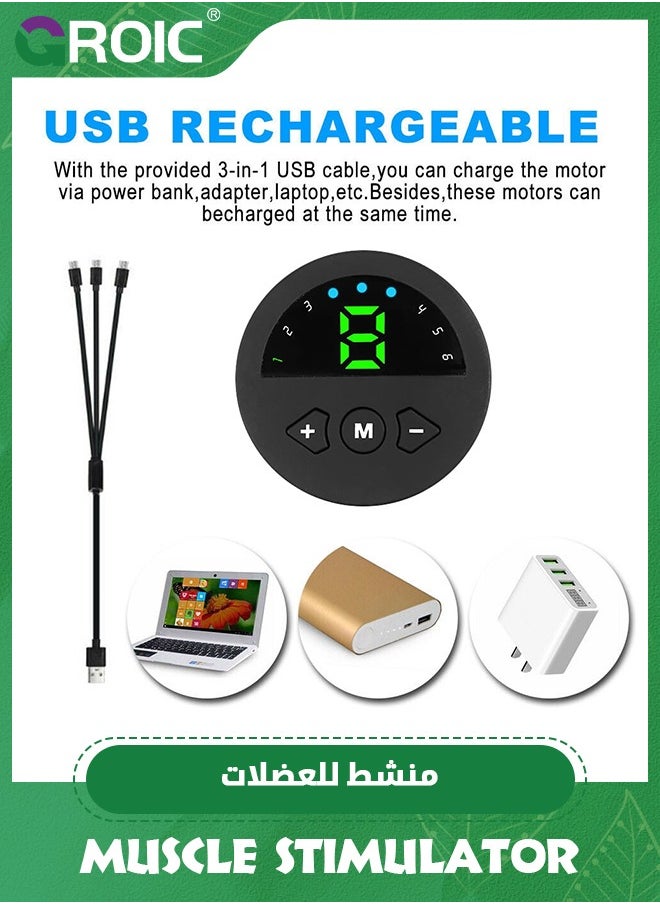GROIC تونر عضلات البطن، مدرب العضلات، حزام تدريب القوة، معدات تدريب اللياقة البدنية المحمولة القابلة لإعادة الشحن عبر USB للرجال والنساء، معدات تمارين المنزل والمكتب  - Image 3