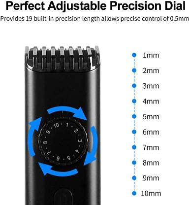 Painless beard trimmers machine mi style trimmer precision trimmer best beard trimmer Runtime: 45 min Trimmer for Men (Black) - Image 2