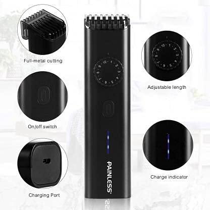 Painless beard trimmers machine mi style trimmer precision trimmer best beard trimmer Runtime: 45 min Trimmer for Men (Black) - Image 4