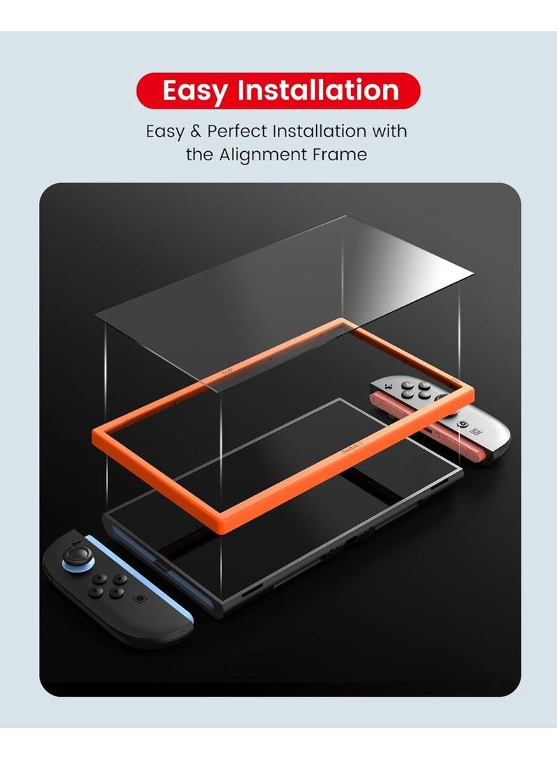 Transnovo 2-Pack Screen Protector Tempered Glass Compatible with Nintendo Switch 2 2025 [9H Hardness], Bubble-Free, Anti-Scratch, HD Clear with Alignment Frame Travel Case Friendly Cover Accessories  - Image 5
