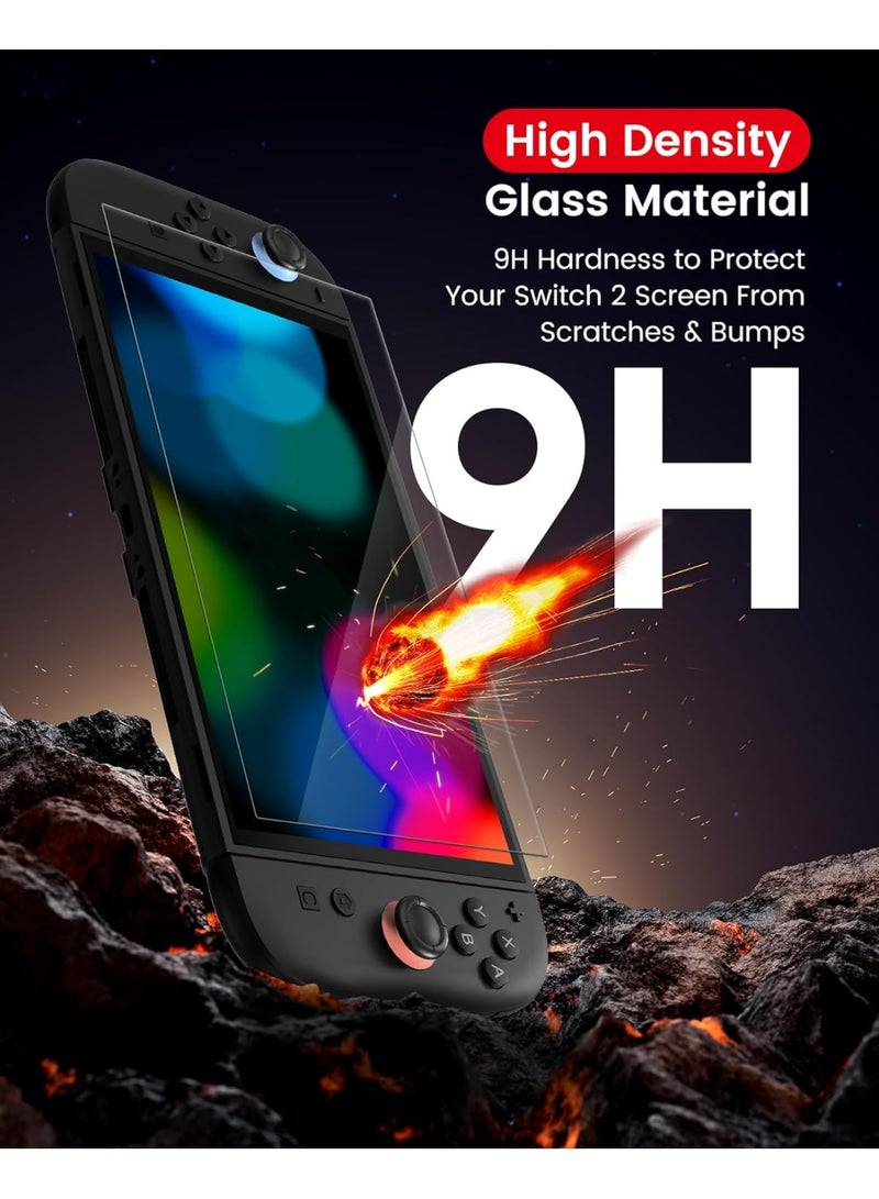 Transnovo 2-Pack Screen Protector Tempered Glass Compatible with Nintendo Switch 2 2025 [9H Hardness], Bubble-Free, Anti-Scratch, HD Clear with Alignment Frame Travel Case Friendly Cover Accessories  - Image 4