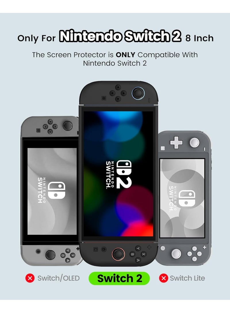 Transnovo 2-Pack Screen Protector Tempered Glass Compatible with Nintendo Switch 2 2025 [9H Hardness], Bubble-Free, Anti-Scratch, HD Clear with Alignment Frame Travel Case Friendly Cover Accessories  - Image 2