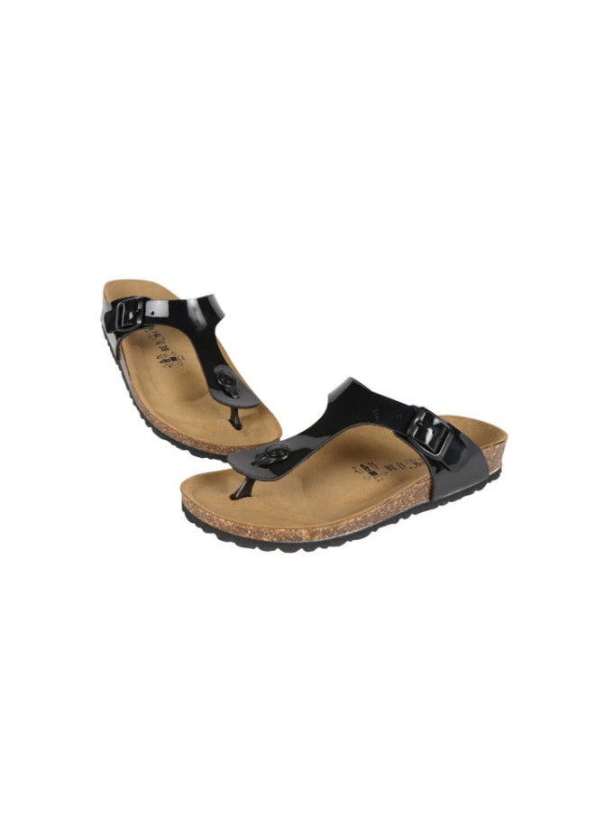 BiOCHIC - Biochic Ladies Slim Thong Sandals 012-465 1830-Black - Image 1