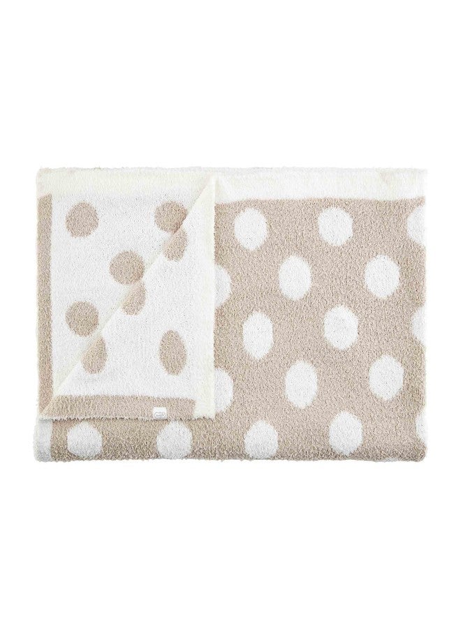 Mud Pie Polka Dot Chenille Blanket, Tan, 60" x 50"