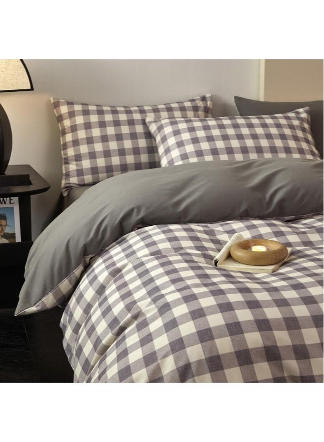 أطقم لحاف من القطن مكونة من 4 قطع تناسب أسرّة مزدوجة بحجم 1.5 متر / 1.8 متر هدية تدفئة منزلية هدية عيد ميلاد - Image 1