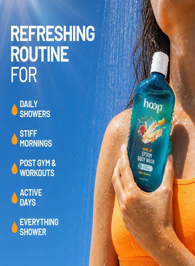 hoop Epsom Body Wash Citrus & Herbs | Epsom Salt Body Wash with Bath Salt | Refreshing Shower Gel with Uplifting Citrus Aroma | 300 ml - Image 5