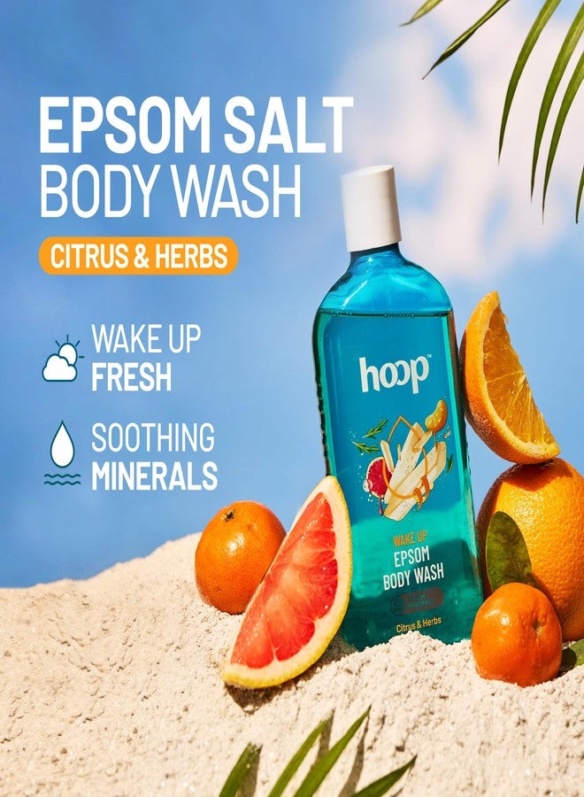hoop Epsom Body Wash Citrus & Herbs | Epsom Salt Body Wash with Bath Salt | Refreshing Shower Gel with Uplifting Citrus Aroma | 300 ml - Image 2