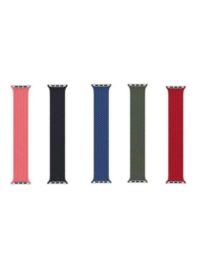 NIBEMINENT Nylon Single-turn Braided Watchband For Apple Watch Series 7/6/5/4/3/2/1/SE 41/40/38mm Pink  - Image 5