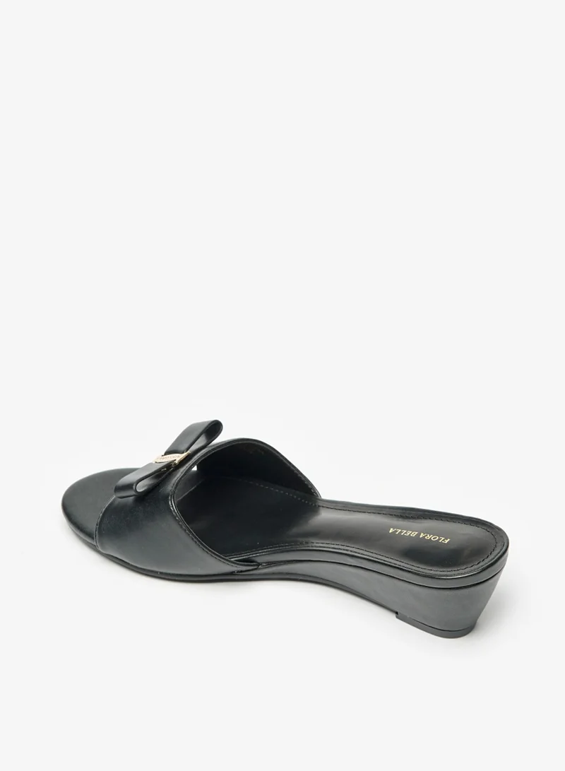 فلورا بيلا من شو إكسبرس Womens Logo Accented Slip On Sandals With Wedge Heels By Shoexpress
