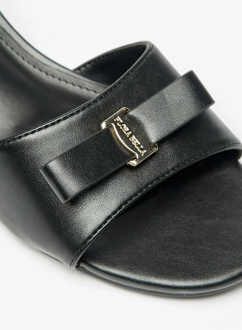 فلورا بيلا من شو إكسبرس Womens Logo Accented Slip On Sandals With Wedge Heels By Shoexpress
