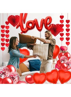 Lemon Red LOVE Balloons, Red Heart Balloons Foil, For Party Decoration, Valentines Day Balloons, Romantic Balloons  - Image 5