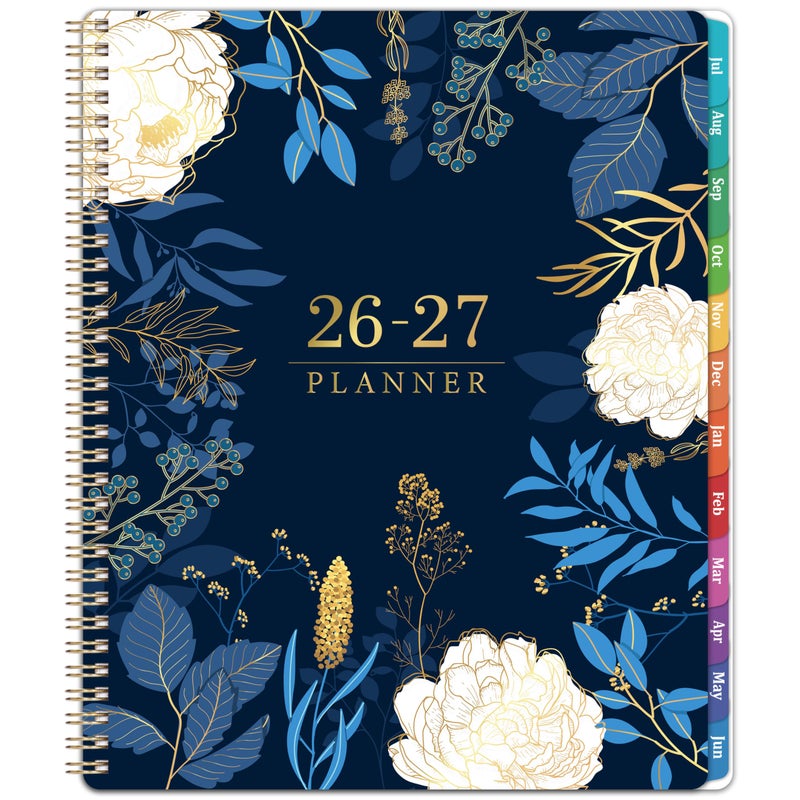Feteulo Planner 2026-2027 - Academic Planner 2026-2027, Jul 2026 - Jun 2027, Planner Weekly and Monthly, 8.5" x 11", Monthly Tabs, Twin-Wire Binding, Holidays, Back Pocket, Habit Tracker - Image 1