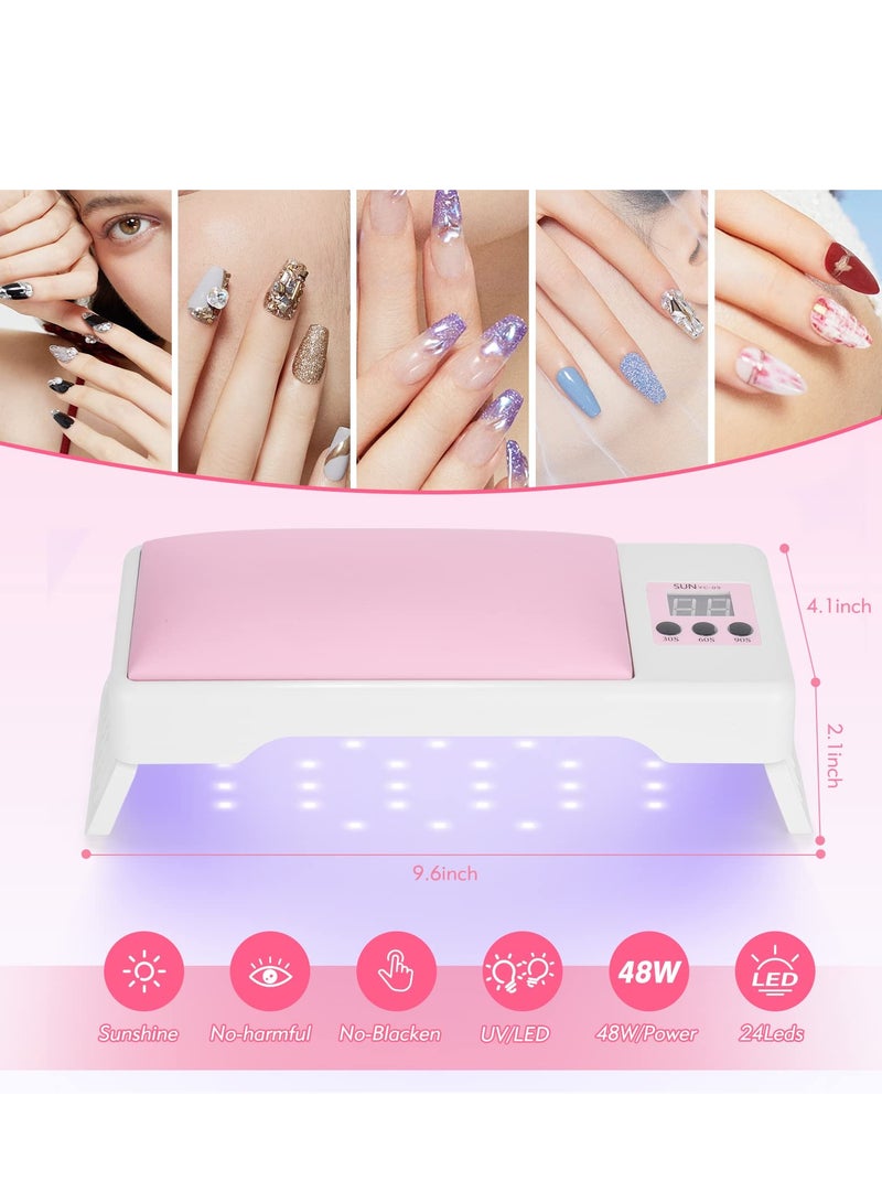 Excefore UV LED Nail Lamp, Manicure Nail Cushion Nail Dryer with Arm Rest Pillow, for Professional Manicure Salon,Nails, Polish, Curing, Pedicure,Nail Arts Tools - Image 5