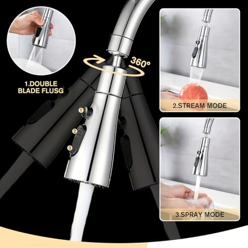 Wazdorf Flexible Tap Extender for Kitchen Sink – 360° Rotating Faucet Attachment, Splash-Proof, Water-Saving, Easy Installation, Universal Fit Nozzle for Washing, Cleaning & Filling - Image 4