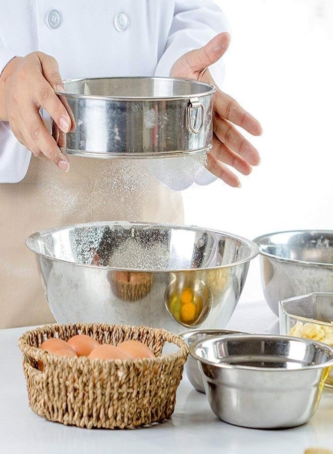 Bartan Star Stainless Steel Solid Silver Atta Parat for Dough,Mixer and Serving - 30 Centimeters (with Stainless Steel Atta Chalni) - Image 3