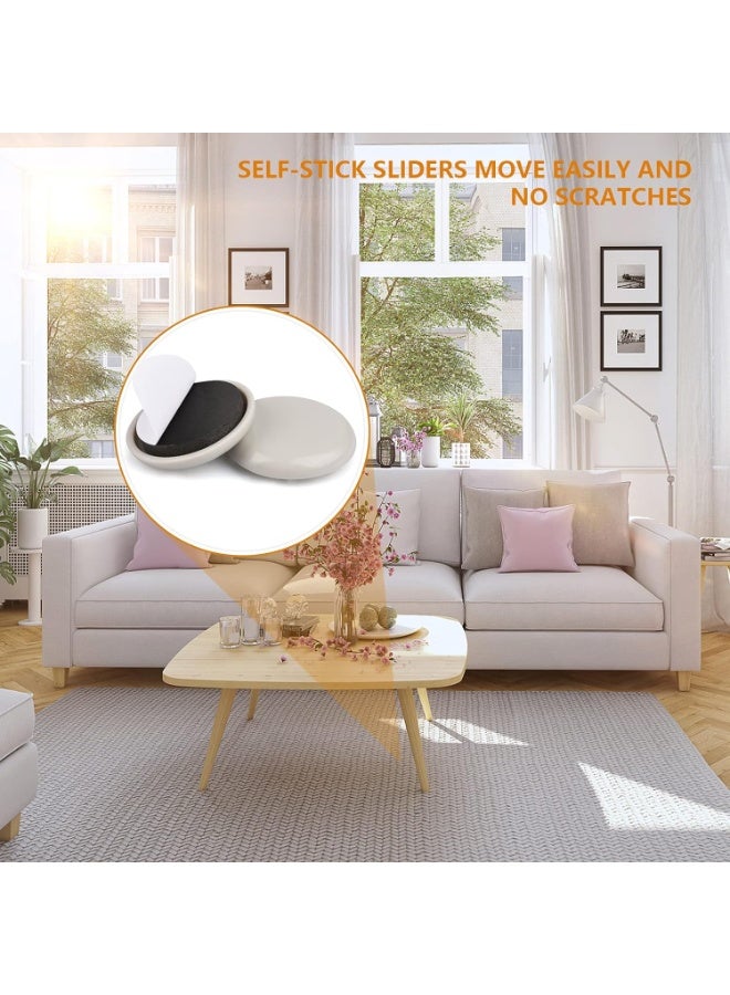 VIUAUAX 32mm Furniture Sliders for Carpet & Hardwood Floors, 24PCS Furniture Pads for Quickly and Easily Move Any Item and Protect The Floor - Image 2