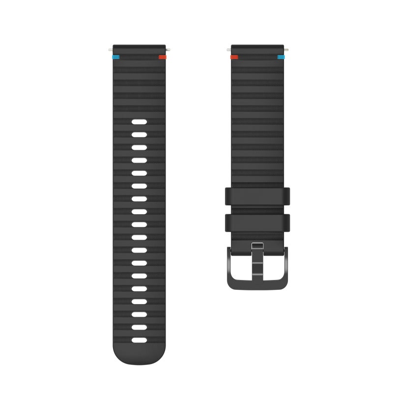 For Amazfit Watch Bip 5 Wavy Dotted Stitched 22Mm Silicone Watch Band(Black) - Image 4