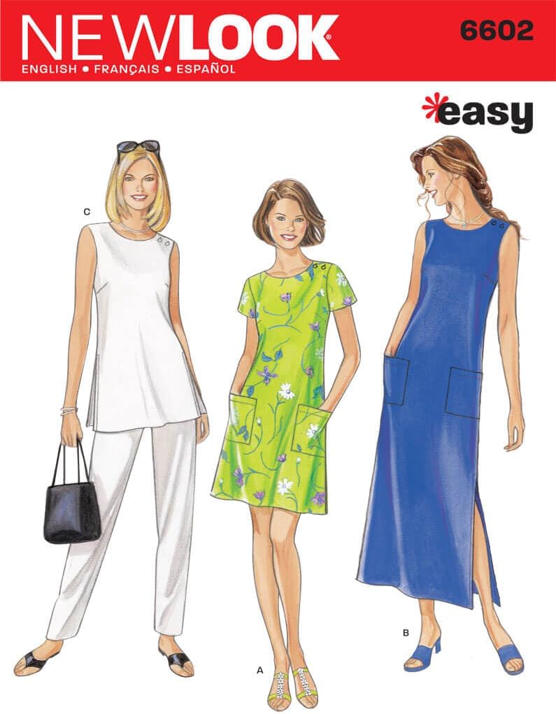 New Look 6602 Easy Collection Misses Dresses Sewing Pattern - Sizes A (S-M-L-XL-XXL) - Image 1