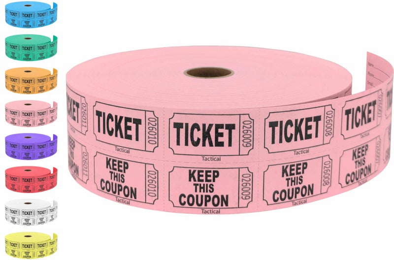 Tacticai 2000 Raffle Tickets, Pink (1 of 8 Colors), Double Roll, Tickets for Events, Entry, Class Reward, Fundraiser & Prizes - Image 5