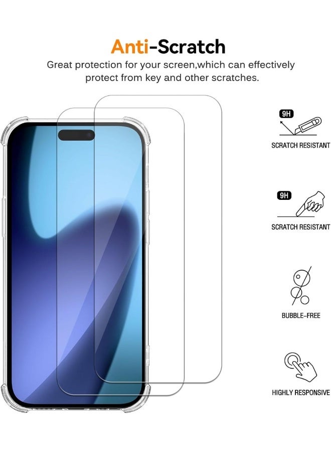 Mlbose iPhone 17 Air Clear Case Soft Bumper Phone Cover with 2-Pack Full HD Clear Tempered Glass For iPhone 17 Air Soft Touch Anti-Scratch Full Body Protective Cover For iPhone 17 Air 6.5-inch - Image 4