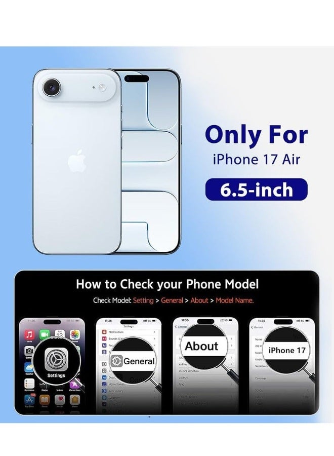 Mlbose iPhone 17 Air Clear Case Soft Bumper Phone Cover with 2-Pack Full HD Clear Tempered Glass For iPhone 17 Air Soft Touch Anti-Scratch Full Body Protective Cover For iPhone 17 Air 6.5-inch - Image 2