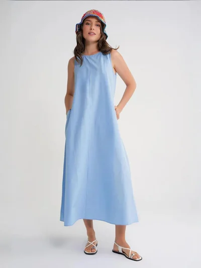 MixRay Mixray Relaxed Fit Maxi Dress with Pockets