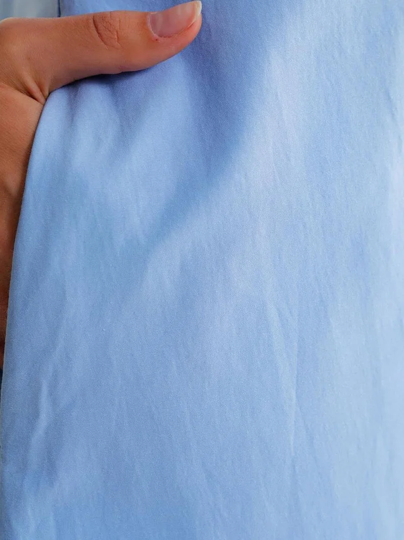 MixRay Baby Blue Mixray Relaxed Fit Maxi Dress with Pockets for Women | Best Price UAE