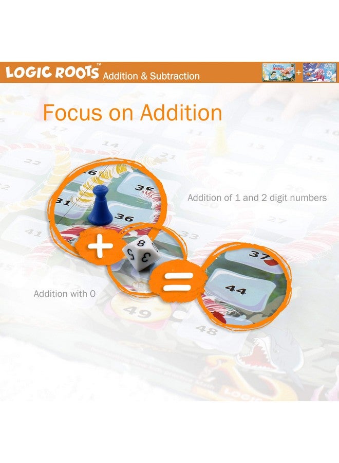 Logic Roots Addition and Subtraction Games - Pack of 2, Ocean Raiders and Cloud Hoppers, Math Board Games & STEM Toys for 6-8 Year Olds, Educational Gift for Kids, Homeschoolers, Kindergarten and Up - Image 2